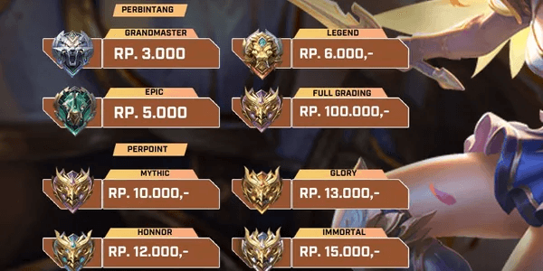Paket Rank Mythic 1-Mythic 100