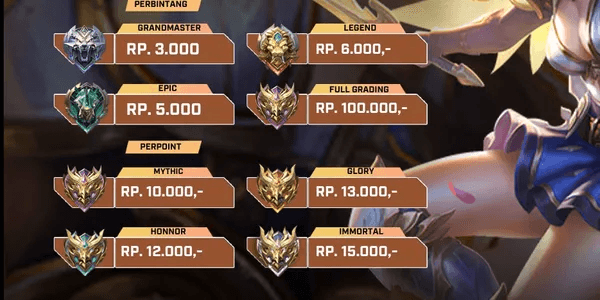 Paket Rank Epic 2-Mythic 1