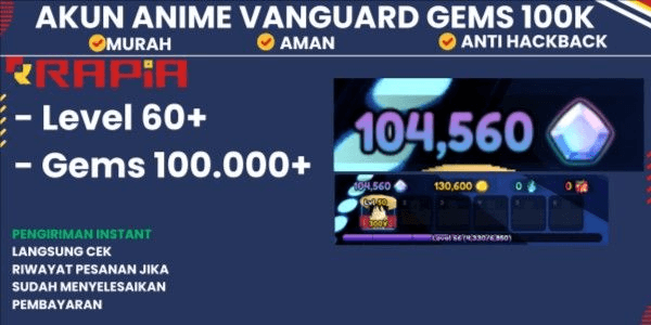 Gambar Product Akun Anime Vanguard [Level 60+] Gems 100K+