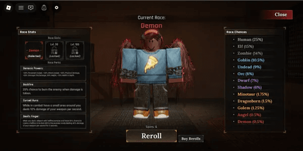 Akun Starter: The Forge Race Demon