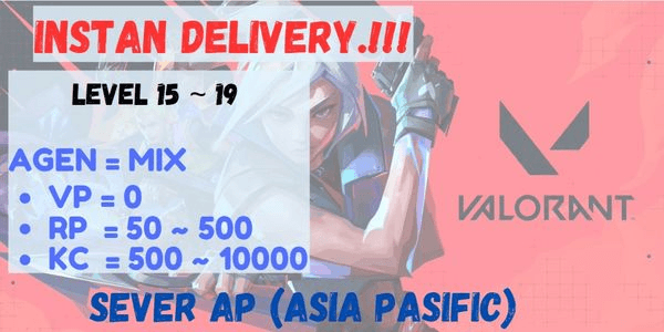 Gambar Product Valorant AP | LVL 15 - 19 | All Details Changeable