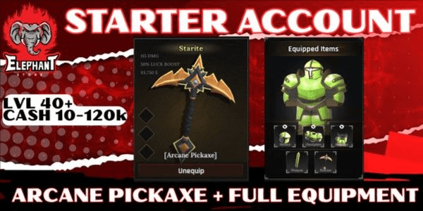 Gambar Product Akun | Arcane Pickaxe + Full Equipment | The Forge