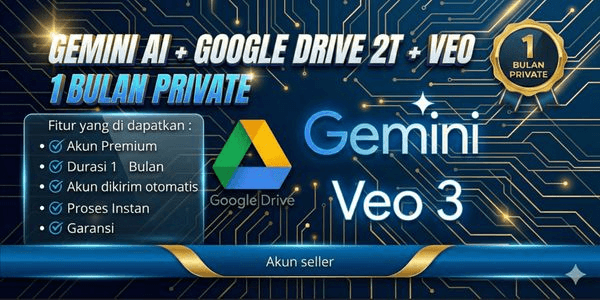 Gambar Product GEMINI AI + VEO 3 + GOOGLE DRIVE 2TB