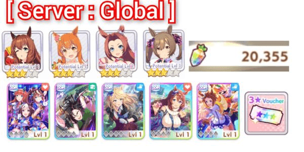 Gambar Product (Starter) 4 SSR Karakter + 5SSR Support: Super Creek+ 4SSR Lainnya + Gacha