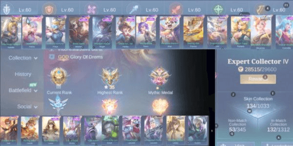 Gambar Product (65) Akun Mlbb Emblem Max Col Nata, Skin Setara Epic 22