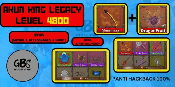Gambar Product Akun King Legacy LEVEL MAX + DRAGON (BONUS) | RBL
