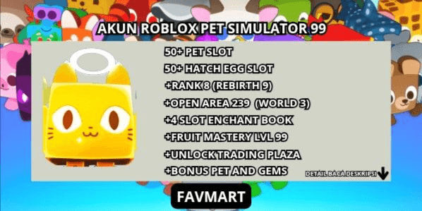 Gambar Product AKUN RANK 8 - PET SIMULATOR 99 MURAH