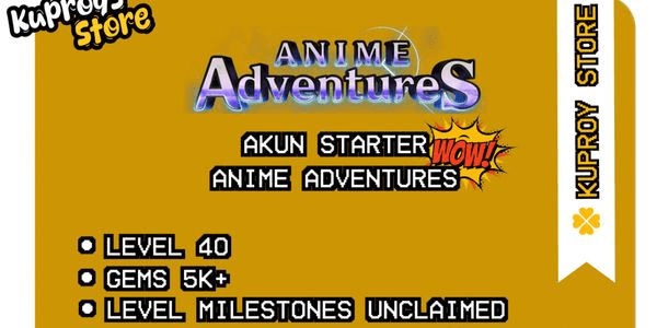Gambar Product Akun Starter Anime Adventures (Level 40, 5k+ Gems, Unclaimed Level Milestones) | Anime Adventures