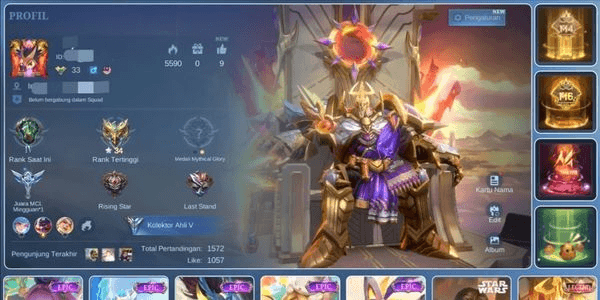 Gambar Product Akun ML Legends Jonhson Ft Starwars Alucard Skin 101