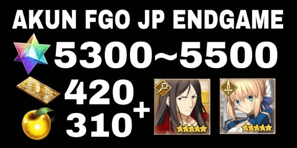 Gambar Product AKUN FGO JP ENDGAME QUARTZ ACCOUNT + FREE SSR