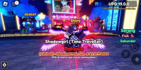 Gambar Product Shiny Homuru (Time Traveller) / Shiny Shadowgirl (Time Traveller) STATS FULL SSS