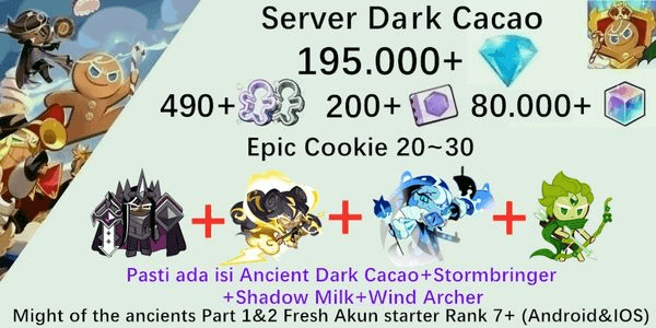 Gambar Product Akun starter Cookie Run Kingdom(Server Dack Cacao)DC21