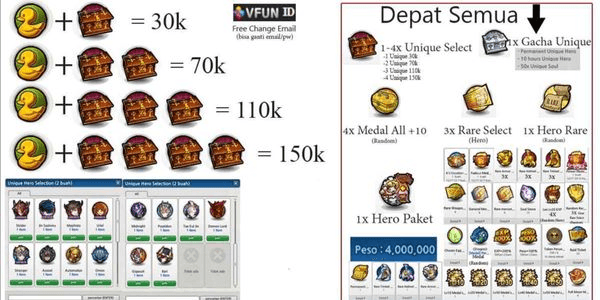 Gambar Product Akun Starter Pack + 2 Unique