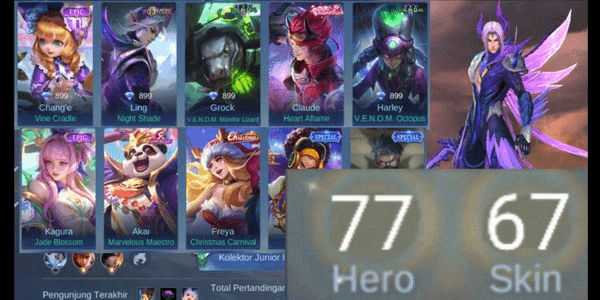 Gambar Product (787) Akun Mobile Legend GG Murah ( Hero + Skin Banyak )