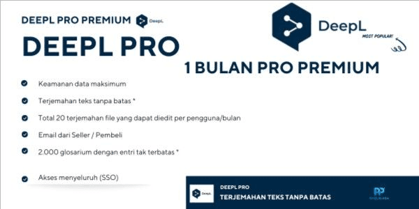 Gambar Product Deepl Pro ADVANCE + WRITE PRO Premium Account 1 Month - Unlimited Full Guarantee