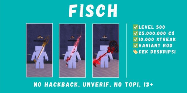 Gambar Product AKUN FISCH LEVEL 500 (NO-LIFE ROD | ROD OF THE DEPTHS | TRIDENT ROD | 25 JUTA COIN)