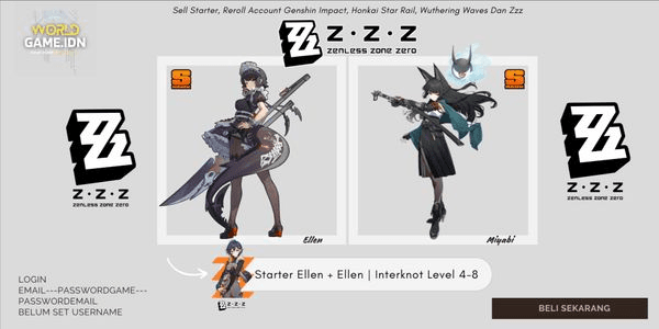 Gambar Product [Asia] Starter Miyabi + Ellen | Adventure Rank 4-8 Zenless Zone Zero | Female