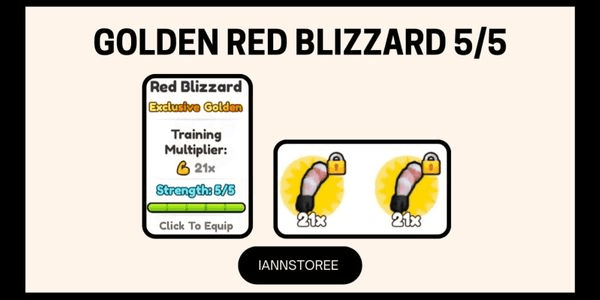 Gambar Product MAX Golden Red Blizzard 5/5 (21x) | Arm Wrestle Simulator