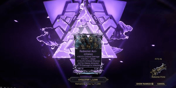 Gambar Product Warframe Riven [Redeemer]