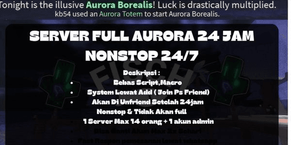 Gambar Product SERVER AURORA VIP 24JAM ANTI FULL