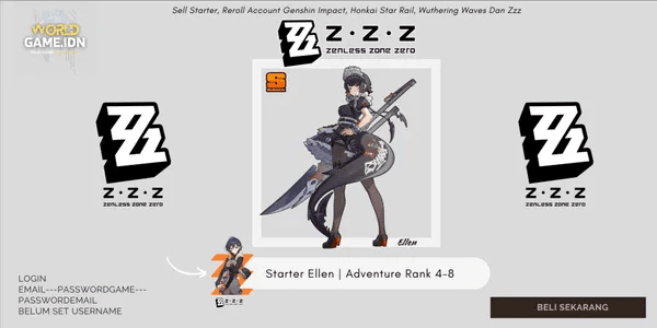 [Asia] Starter Ellen | Adventure Rank 4-8 Belle Mc [Female] Zenless Zone Zero