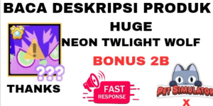 HUGE NEON TWILIGHT WOLF - TRANSFERRED