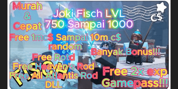 Gambar Product Fisch Joki lvl 750-1000 banyak bonus!!! Baca Deskripsi