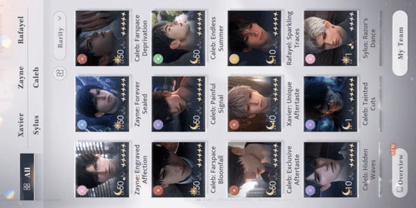Gambar Product Account starter 11 SSR (Zayne Engraved Affection R1) & Caleb All Card [37 sky wish + 13k dias]