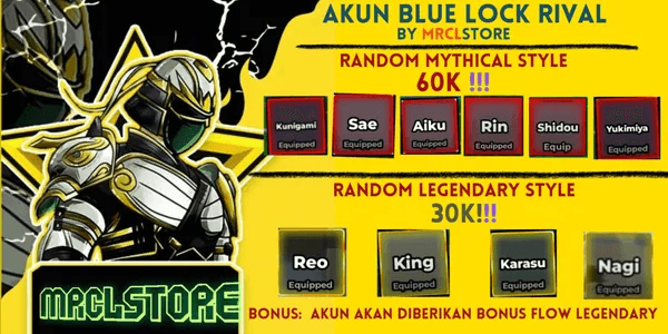 AKUN BLUE LOCK RIVAL | RANDOM MYTHICAL DAN LEGENDARY