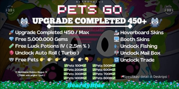 Gambar Product Account Pets Go | Upgrade Completed 450+ | Unlocked Trade & Booth | Pengiriman Instant