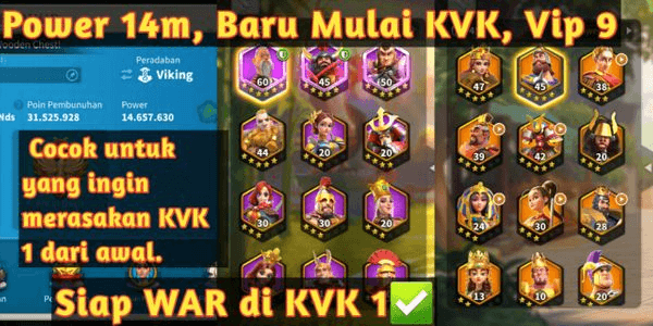 Gambar Product iOS/Android/PC Akun Rise of Kingdoms KVK 1 Murah, Jual Beli Akun Rise of Kingdoms