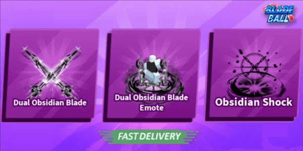 Gambar Product Dual Obsidian Blade Set (Sword, Emote) Blade Ball