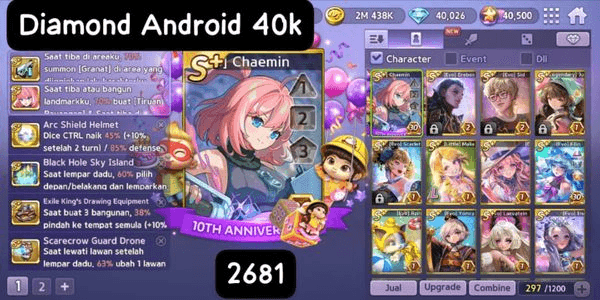 Gambar Product 2681 - GETRICH EVO CHAEMIN BER DIAMOND ANDROID 40K. LEGENDARY JUNI. EVO YOMRA. EVO PUDDING. EVO LAEVATEIN. DLL