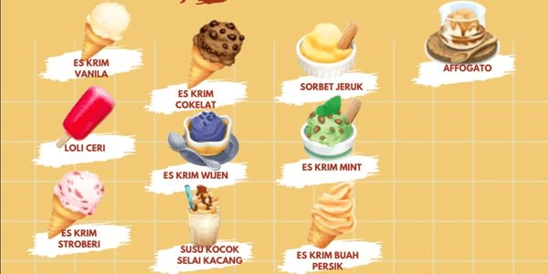 Gambar Product Es Krim cokelat, Es krim wijen, loli ceri