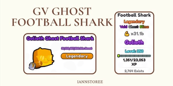 Gambar Product (31,1Bx Strenght) GV Ghost Football Shark | Arm Wrestle Simulator