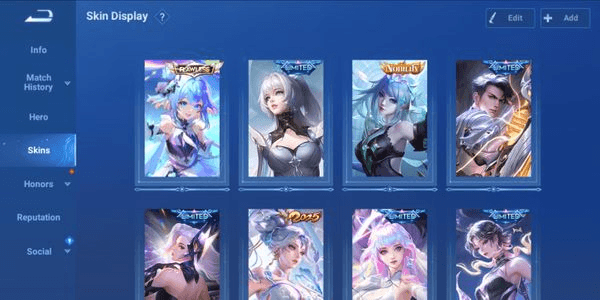 Gambar Product Skin Flawless Xiao Qiao + Nobility lv 8 + 6 Limited skins + 1 Nuwa Lny 2025