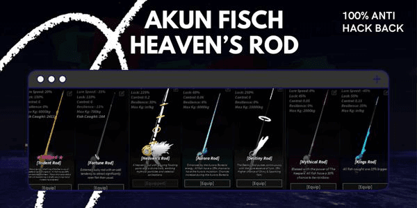 Gambar Product Akun Fisch Heaven's Rod