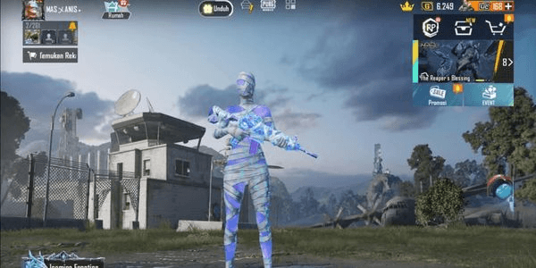 Gambar Product Akun PUBG | Set Baju Glitch & Mumi Biru Rare + Skin Senjata Lab M416 Glacier Sultan |