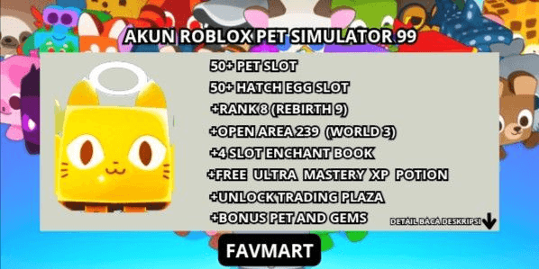 Gambar Product AKUN RANK 8 - PET SIMULATOR 99 MURAH