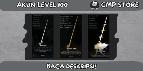 Gambar Product Akun Level 100 | Trident Rod + Heaven Rod