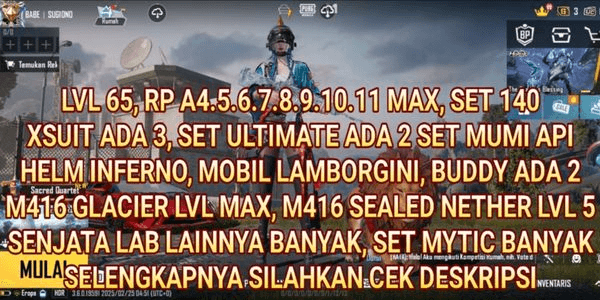 Gambar Product M416 GLACIER PUBG MOBILE SULTAN ACCOUNT