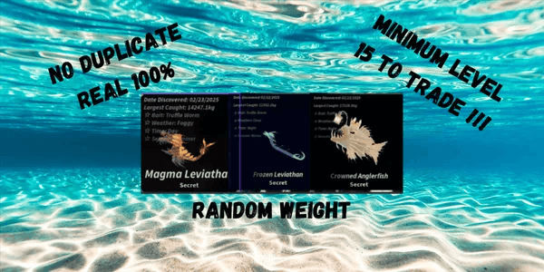 Magma Leviathan | Frozen Leviathan | Crowned Anglerfish for CALM ZONE - FISCH