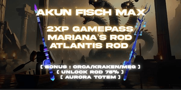 Gambar Product Akun Fisch Level 1000 | GAMEPASS 2XP | Seraphic Rod, Rotff, No-Life Rod, Heaven's Rod, | (BACA DESKRIPSI)