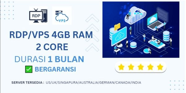 Gambar Product RDP/VPS 4GB RAM | 2 CORE | 1 BULAN | BERGARANSI