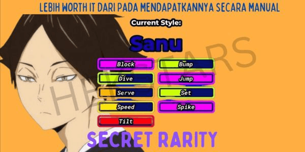 Gambar Product Akun Haikyuu Legends style Sanu / Suna level 15+