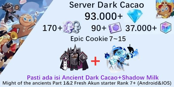 Gambar Product Akun starter Cookie Run Kingdom(Server Dack Cacao)DC56