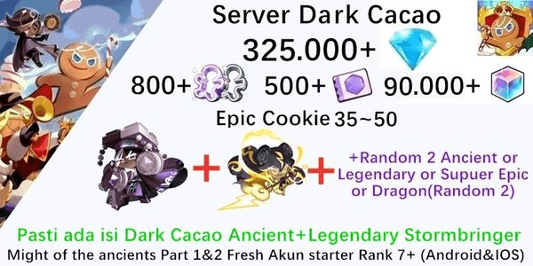 Gambar Product Akun starter Cookie Run Kingdom(Server Dack Cacao)DC48