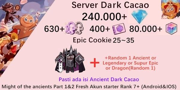 Gambar Product Akun starter Cookie Run Kingdom(Server Dack Cacao)DC9