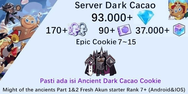 Gambar Product Akun starter Cookie Run Kingdom(Server Dack Cacao)DC1