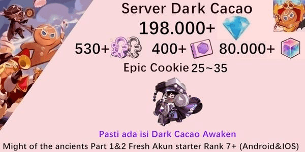 Gambar Product Akun starter Cookie Run Kingdom(Server Dack Cacao)DC14